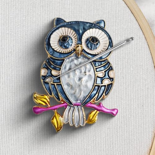 Needle Minder Magnet, Magnetic Needle Minder, Needle Minders Magnetic Cross Stitch Accessories, Magnetic Needle Holder, Life Tree, Butterfly, Cats, Owl, Heart (OWL) - size: OWL