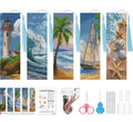 VIGEGU 5 Pack Beach Scenery Cross Stitch Bookmark Kits for Adult Beginners - color: Beach Cross Stitch Bookmarks