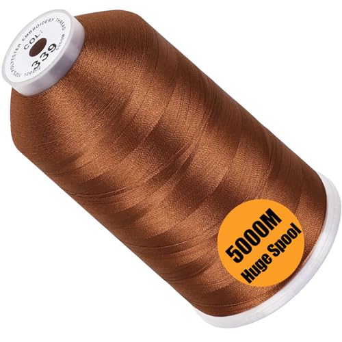 New brothread 5000M Huge Spool Embroidery Machine Thread - Clay Brown - color: Clay Brown-339