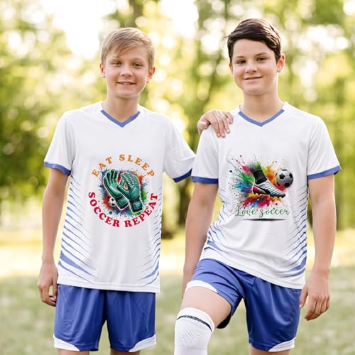 Soccer DTF Transfers Ready to Press - 20 Sheets Watercolor Soccer Iron On Transfers for T Shirts Sports Game Heat Transfer Iron on Patches for Clothes Bag Pillow Covers DIY - style: Soccer Style