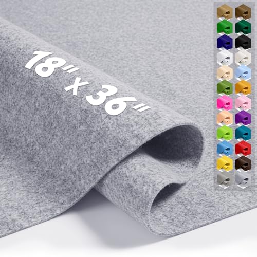 Heather Grey 18" X 36" Felt Fabric Sheet - 1.6mm Thickness - color: Heather Grey, size: 18" x 36"