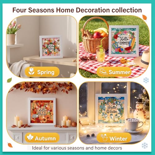 Trandraft 13 Pcs Fall Wreath Holiday Small Diamond Art Kits for Adults DIY - style: Wreath