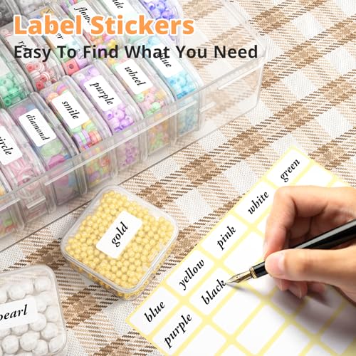 Mathtoxyz Bead Organizer Box, 30Pcs Small Beads Organizers and Storage Plastic Cases Mini Clear Dimond Storage Containers Boxes with Hinged Lid and Rectangle for Bracelet Making DIY Jewelry Craft Nail - size: Clear - 1P