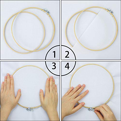 Similane Embroidery Hoops Bamboo Cross Stitch Hoop Ring,5 pcs,Various Sizes