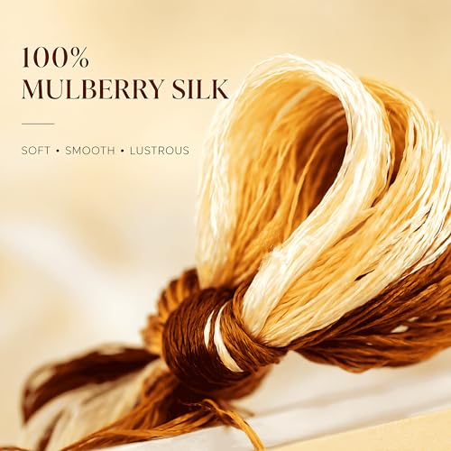 Mulberry Silk Floss Embroidery Thread Floss-Cross Stitch Threads China Silk Woven Jewelry Threads DIY Sewing Kits (46) - color: 46