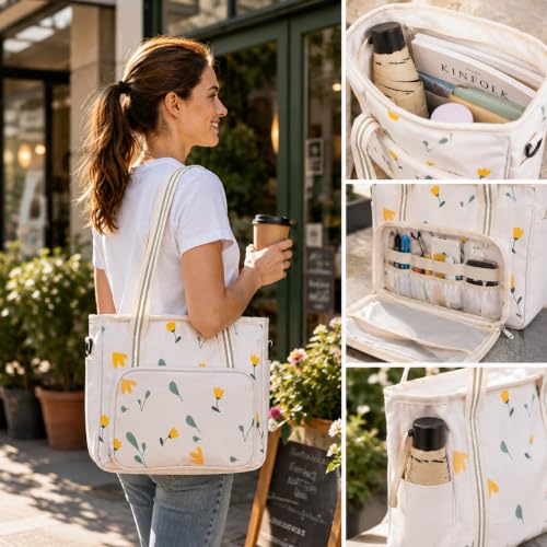 Peirich Embroidery Starter Kit, Embroidery Storage Organizer Bag with Embroidery Floss, Hoop, Aida Cloth, Cross Stitch Kits for Beginners, Adults