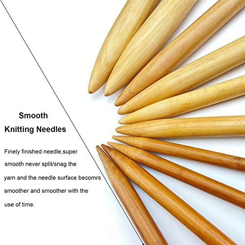 Weabetfu Bamboo Knitting Needle Straight Single Pointed 10-inch Length Knitting Needles for Handmade DIY Knitting,US Size 11(8mm) - size: 8mm(US 11)