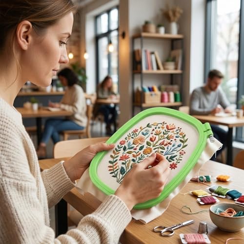 Rectangle Embroidery Hoop, Square Embroidery Hoop Set of 3, Plastic Embroidery Hoops for Cross Stitch, Needlepoint and Silk Embroidery, Multi-Size Crafting Sessions for Beginners and DIY Enthusiasts