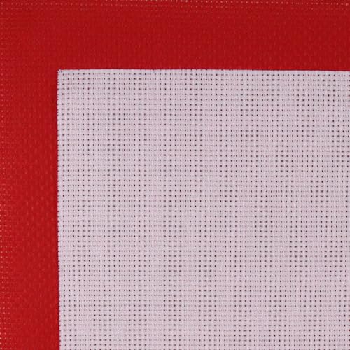 KCS 2 pc of 15" x 18"(38cmx45cm) Counted Cross Stitch Cotton Aida Cloth Needlework Fabric Box (Pink+Red, 16CT) - color: Pink+red, size: 16CT