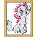 Cross Stitch Stamped Kits Pre-Printed Cross-Stitching Starter Patterns for Beginner Kids or Adults, Embroidery Needlepoint Kits (Pink cat 9.4×13 inch) - color: Pink cat, 9.4×13 inch