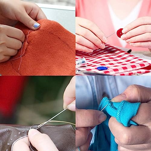 CJESLNA 25 PCS Large Eye Large gage Needles for Hand Sewing with 2 Needle Threaders, Assorted Sizes, Embroidery Needles for Hand Sewing, Big Eye Knitting Needles Sewing Tools with Clear Bottle, 5