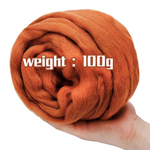 3.53oz Needle Felting Wool Roving Wool for Felting Wool Felting Supplies - color: brown