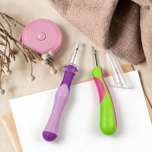 CllyCnny Seam Ripper, Seam Rippers for Sewing 2 Pcs, Measuring Tape, Thread Stitch Remover Tool for Hand Sewing, Knitting, Cross Stitching, Embroidery and Thread Removal