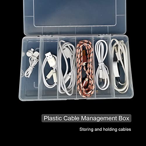 Vidifor 2 Pack 6 Grids Tackle Box Organizer Mascara Brushes Container Fishing Tackle Tray Box Plastic Storage Organizer Container for Crafts, Beads Earrings, Screws, Nail, Pins - size: Small 6 grids 2pcs no dividers