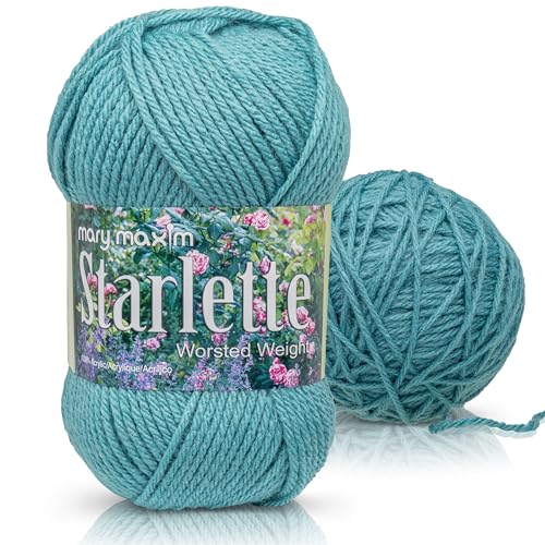 Mary Maxim Starlette Yarn, Soft Acrylic Yarn, 3.5 OZ, 180 Yards, Aqua - color: Aqua