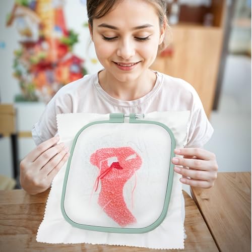 5 Pieces 5 Sizes Square Embroidery Hoops, ABS Plastic Embroidery Hoops for DIY Embroidery Craft