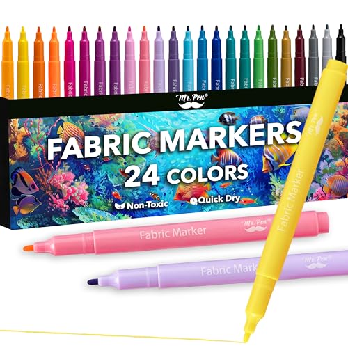 Mr. Pen- Fabric Markers, 24 Pack, Colorful