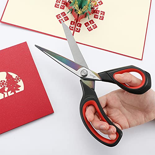 LIVINGO Fabric Scissors 9.5" Professional Tailor Heavy Duty Sewing Shears - color: Black/Red, size: 9.5"