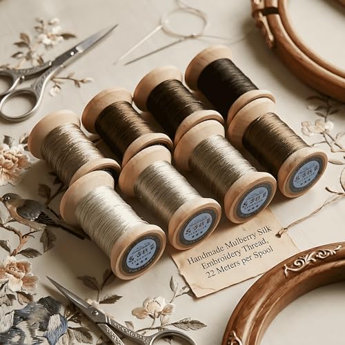 Natural 100% Mulberry Handmade Embroidery Silk Thread Silk Floss (61) - color: 61