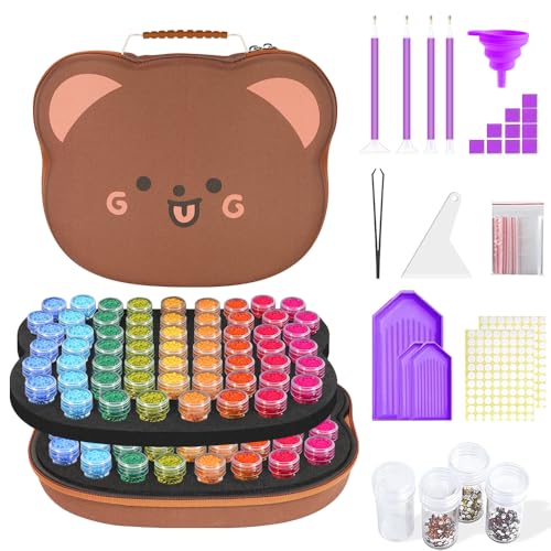 ZORETCO Diamond Art Storage - 120 Containers Diamond Art Kits for Adults - color: Brown, size: 120 Jars