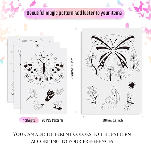 Beadthoven 20pcs Water Soluble Hand Sewing Stabilizers Stick and Stitch Embroidery Papers with Butterfly Patterns Wash Away Adhesive Embroidery Stabilizers for Hand Sewing Clothes Fabric - color: Butterfly