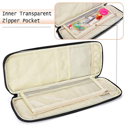 Teamoy Knitting Needles Case, Travel Organizer Storage Bag, Gray - color: Gray