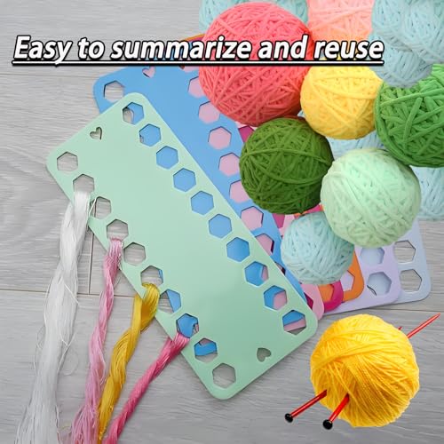 Yinluluna 5 Color Plastic Embroidery Floss Organizer, Floss Bobbin Boards