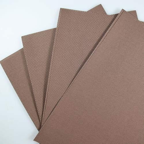 KCS 4 pc of 12" x 18" 14CT Counted Cotton Aida Cloth Cross Stitch Fabric (Brown) - color: Brown
