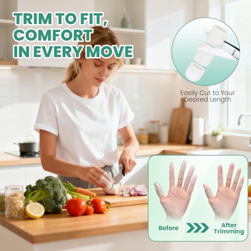 Gel Finger Cots & Finger Sleeves, 20 Pcs Silicone Protectors, Clear - color: Clear