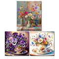 NEGEKFKX 3 Pack Flower Cross-Stitch Kits for Adults Beginners - color: Diamond painting-3pack-6
