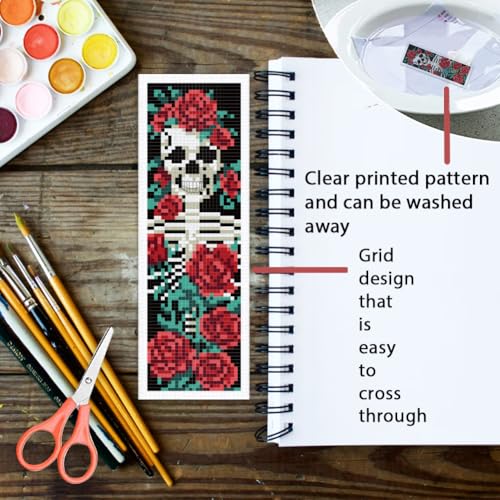 ORIGACH 6 Set Gothic Patterns Cross Stitch Bookmark Kit for Beginner - style: Gothic Patterns