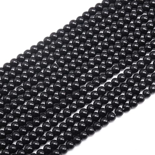 400PCs 4mm Black Glass Pearl Beads Bulk, Round Smooth Hole Fake Pearls for Jewelry Making, DIY Bracelets, Necklaces, Bag Charms, Keychains and Craft Supplies - color: Pearl - Black, size: 4MM