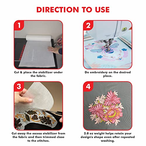 Superpunch Cutaway Embroidery Stabilizer, 2.0 oz, White, 15 in x 25 yd - size: 15" x 25 yards roll