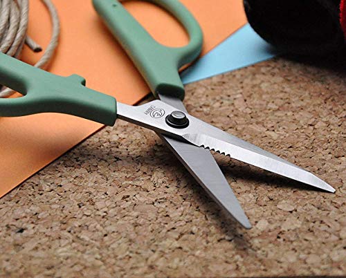 CANARY Japanese Craft Scissors with Wire Cutter 6.8", Soft Grip Handle, Sharp Japanese Stainless Steel Blade, Made in JAPAN, Green - size: Craft (Soft Grip)