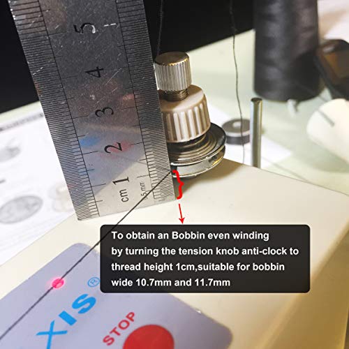 Axis Bobbin Winder Portable Automatic Bobbin Winder Bobbin Class15 L M Style for Juki Janome Brother Singer Quilting Embroidery Sewing Machine Bobbin Max Dia 1.1” Bobbin Hole Dia 1/4” Wide 0.46”