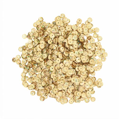 Mandala Crafts 6mm Cup Holographic Beige Sequins for Sewing Embroidery - color: Holographic Beige, size: 6mm Cup Sequins