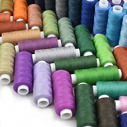 Sewing Thread Kit 100 Color All Purpose Polyester Thread kit 250 Yards Each Spool for Quilting Embroidery Thread Kit Hand and Machine Sewing