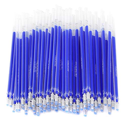 100Pcs Heat Erasable Pen Refills, Blue Fabric Marking Pen Refills, 13cm High Temperature Disappearing Ink Pen Refills for Fabric, Clothing, Leather Temporary Marking
