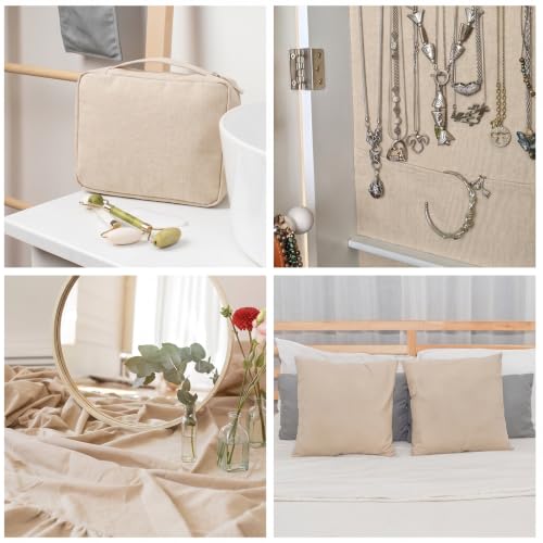 10 Yards Beige Cotton Fabric by the Yard Fabrics,63 Inches Wide Medium Weight Natural Cotton Fabrics,Bleached Muslin Fabric for Sewing Clothing Crafts Material - color: Beige, size: 10 yard