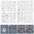 Lyrow 122 Pcs Water Soluble Stabilizer for Flower Pattern Stick and Stitch Embroidery Paper Wash Away Embroidery Stabilizers Tear Away Patterns for Hand Sewing Lover