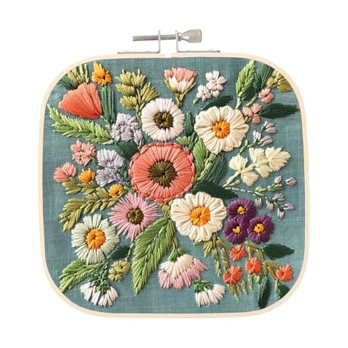 PATIKIL 6.3" x 6.3" Square Embroidery Hoops, Adjustable Bamboo Cross Stitch Hoops Ring Embroidery Frame Punch Needle Hoop for Sewing, Needlework, DIY Sewing Craft Decoration - size: 6.3" x 6.3"