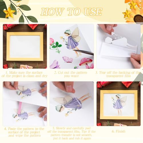 Wxiben 12 Pcs Sunflower Gnome Rub on Transfers for Crafts and Furniture - style: Sunflower