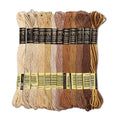 12 Pieces | Premium Embroidery Thread | 100% Egyptian Cotton Premium Skeins | Cross Stitch Embroidery Floss | Oeko TEX Certified Stranded Cotton (Brown Tones) - color: Brown Tones