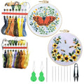 Allazone 2 Sets Embroidery Kit for Beginners, Stitch Practice Kits for Craft Lover Hand Stitch with Embroidery Fabric with Stamped Pattern, Starter Stitch Kits Suitable for Adults (Butterfly) - color: Butterfly