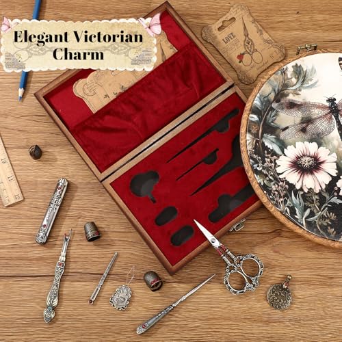 Lothee Embroidery Scissors Kits Victorian Sewing Kit, Bronze, Diamond - color: Bronze, style: Diamond