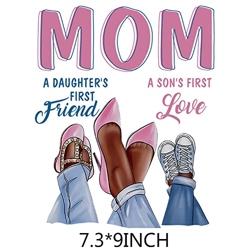 Flower Iron on Decals Patches Mother’s Day Iron on Transfers Sticker Floral High Heels Butterfly Design Washable Hot Heat Transfer Vinyl Stickers T-Shirt Backpacks Families Clothing DIY Applique