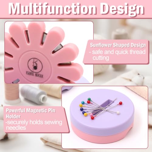 Sizobi Pink Magnetic Pin Holder with Thread Cutter, Blade Saver - color: Pink Cutter
