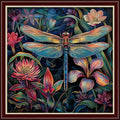 Findvoor Counted Cross Stitch Kits for Adults Full Range of Cross Stitching Embroidery Unprinted Pattern for Beginners, 11CT Needlepoint Cross-Stitch Patterns Embroidery Kits-Dragonfly 18×18 inch - color: ColourSet03