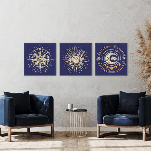 Louise Maelys 3 Pack Tarot Sun Moon Embroidery Kit for Beginners Celestial - color: kit-11