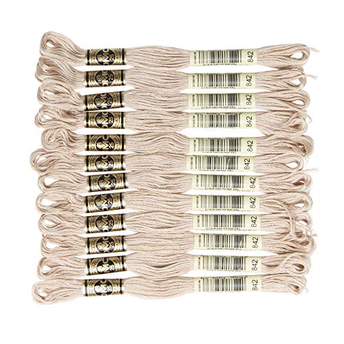 DMC 6-Strand Embroidery Cotton Floss, Very Light Beige Brown - style: #842 Brown